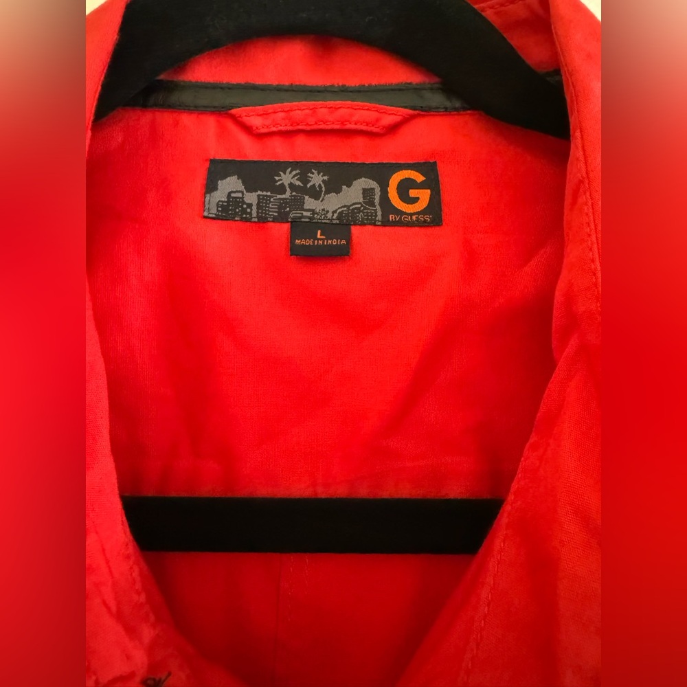 Guess Red and Black Men's Shirt - Picture 5 of 7